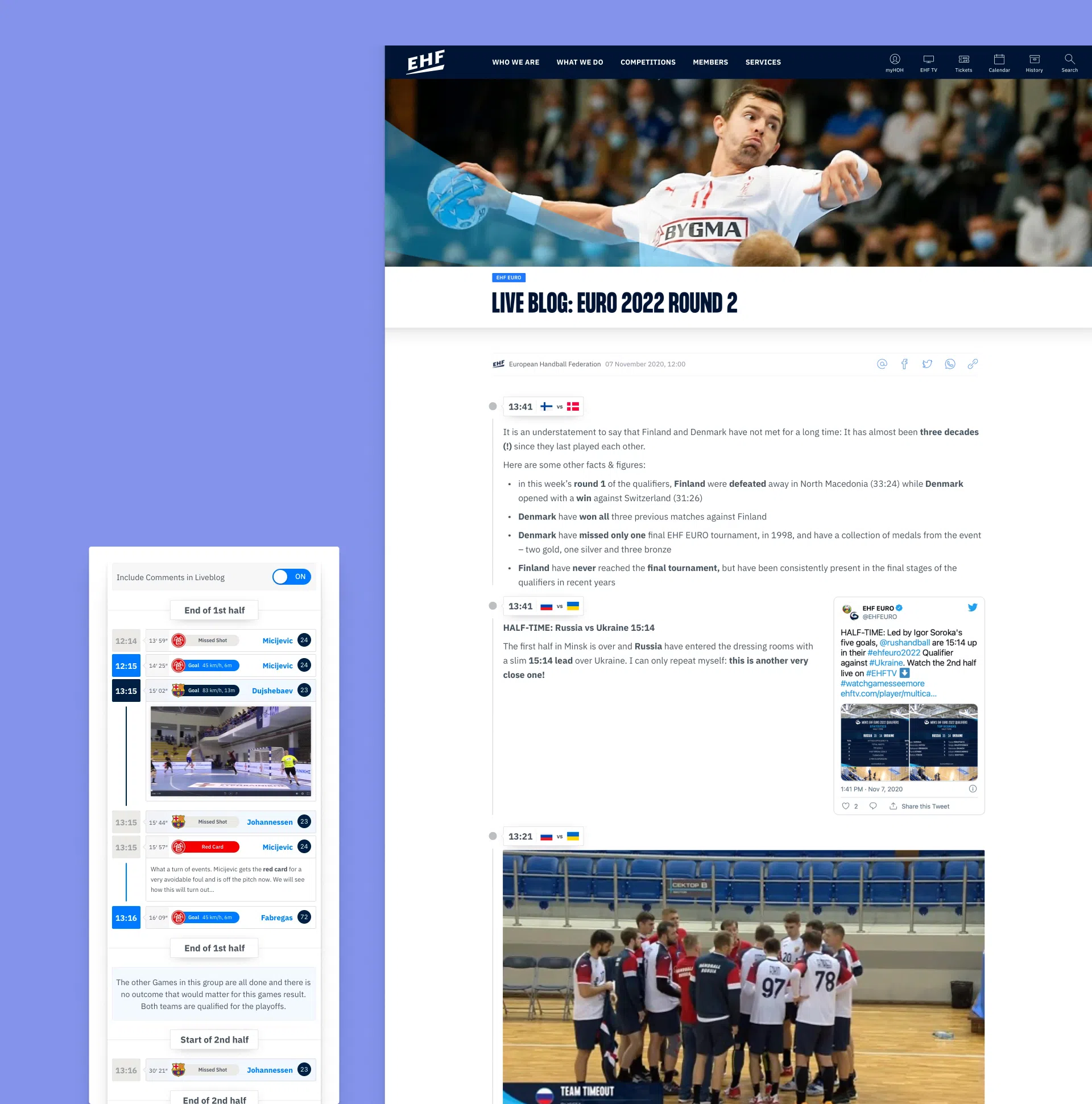 EHF – European Handball Federation – Matchdetails