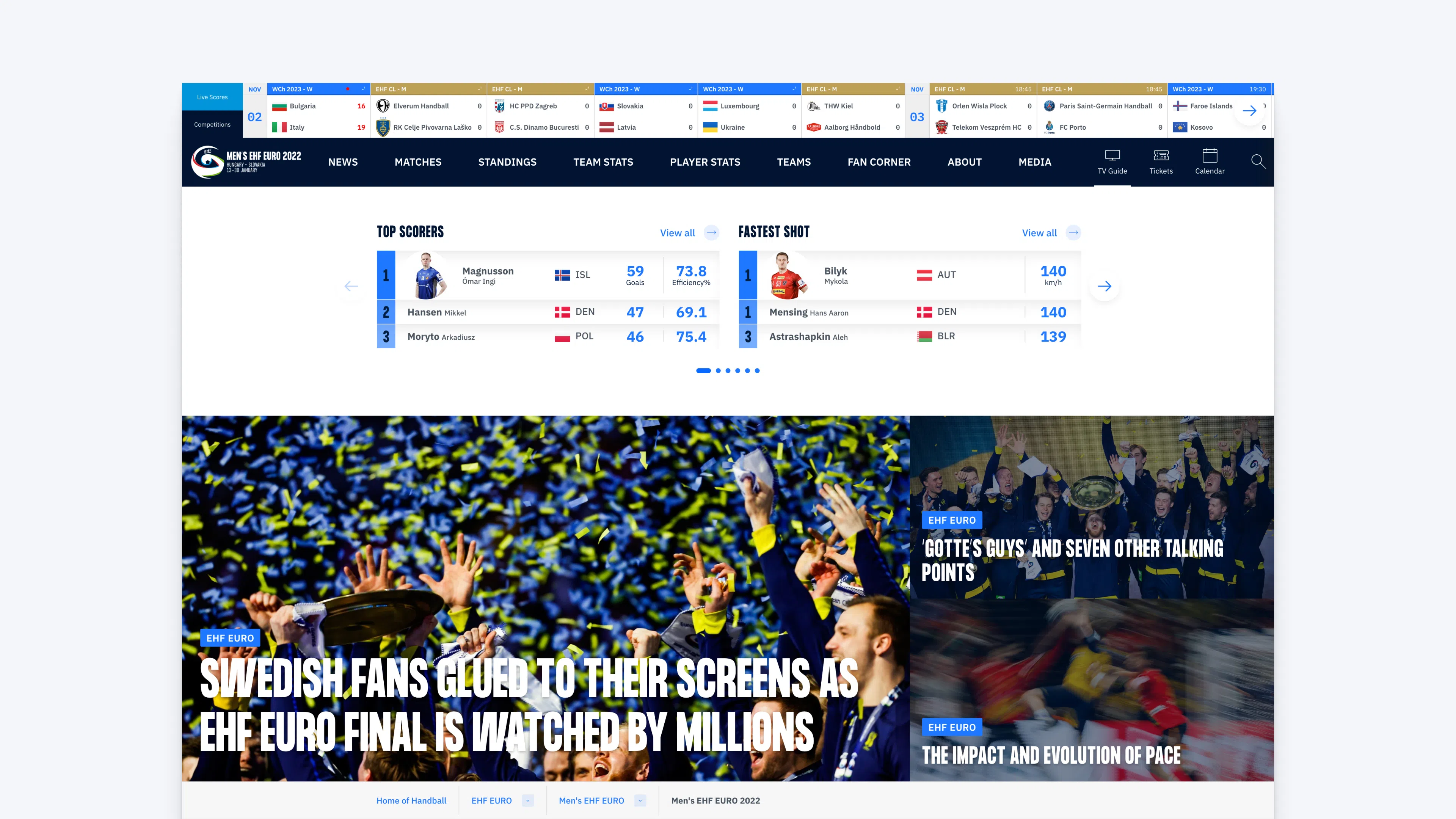 EHF – European Handball Federation Euro 2022 Design