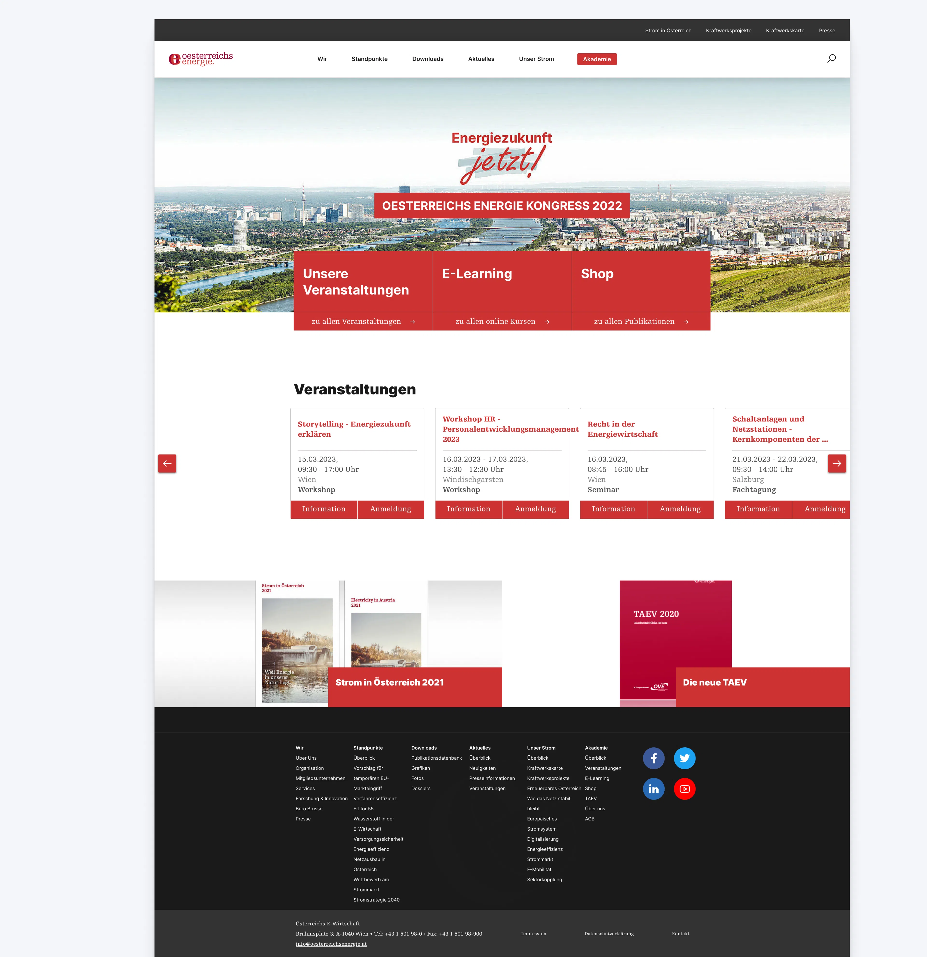 Österreichs Energie Akademie Website Design